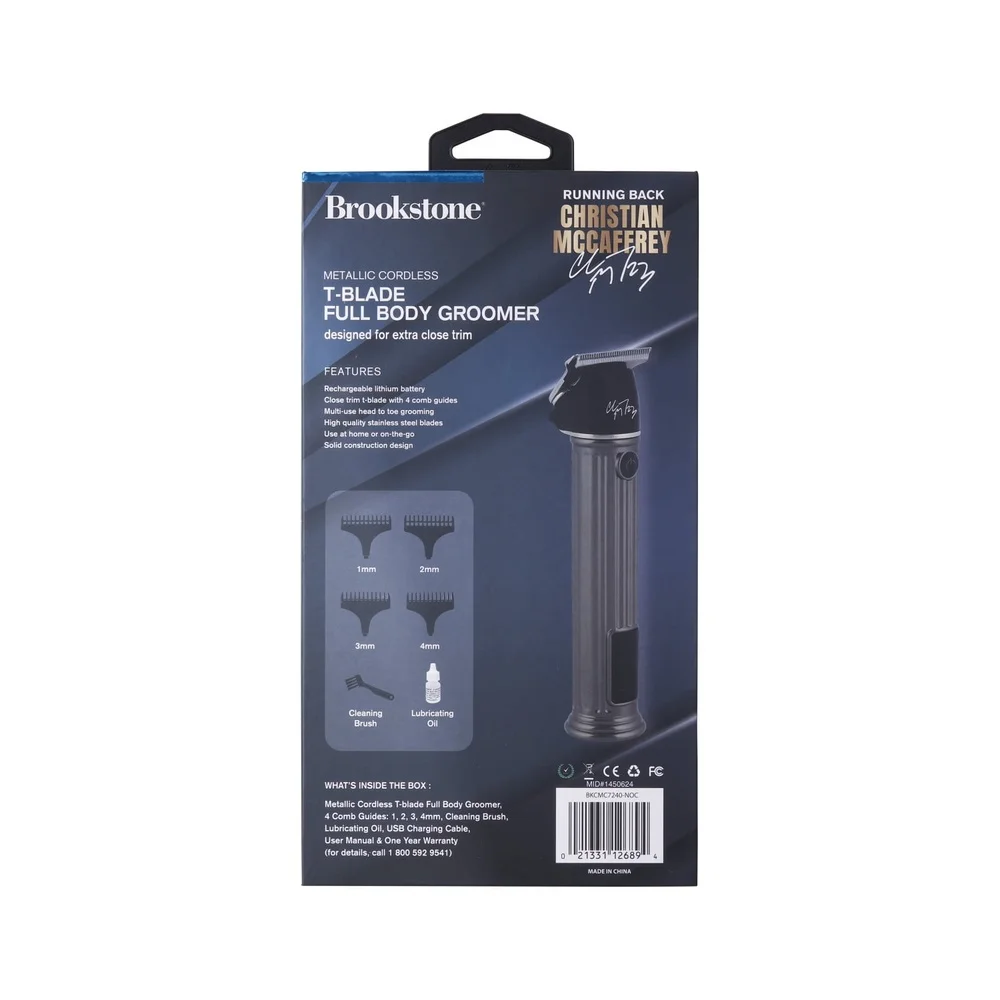 Kit tagliacapelli elettrico ricaricabile senza fili con lame in acciaio inossidabile Display a LED 4 guide a pettine da uomo