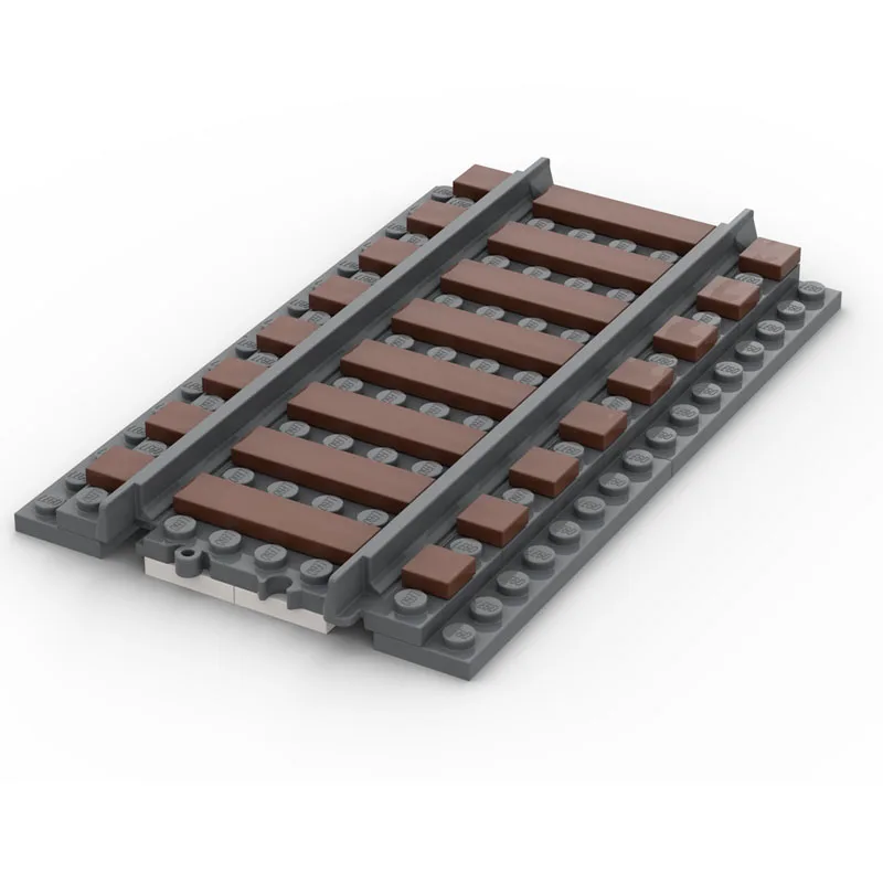 MOC-227976 Widok Ulicy Budynki Pociąg Jaskinia Miasto Kolejka Tor Kolejowy Balustrady Akcesoria Małe Elementy DIY Model Klocki Edukacyjne dla Chłopców