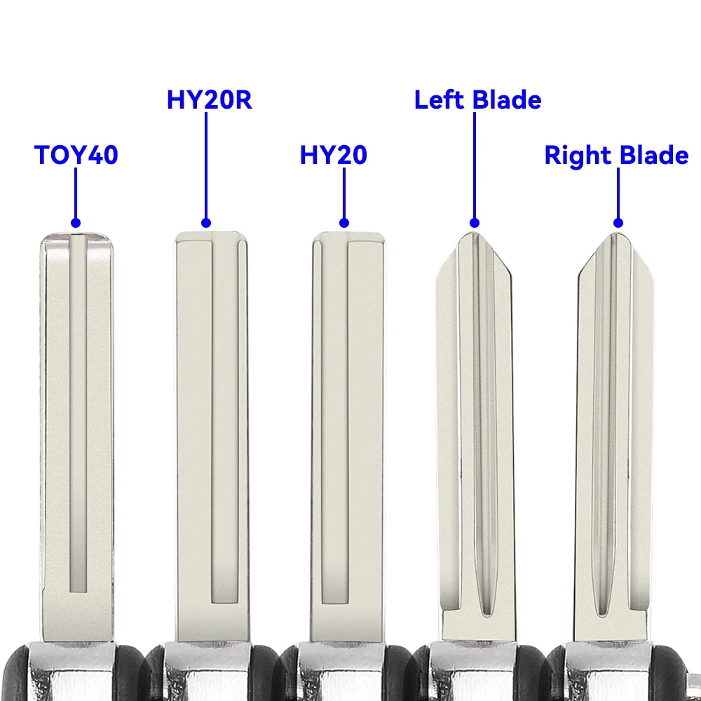 KEYYOU 8PCS Nowy kluczyk samochodowy do Hyundai HB20 IX35 I45 SANTA FE Accent I40 I20 HY15/HY20/TOY40 Blade Key