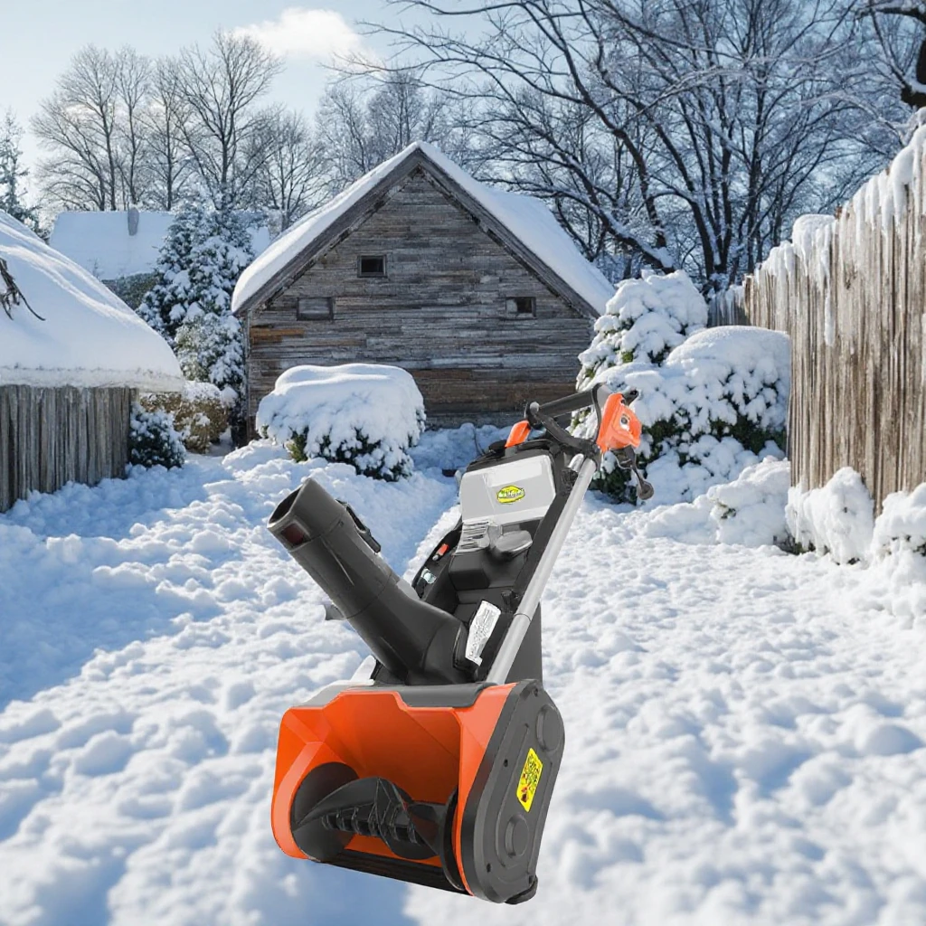 Electric Hand-Pushed Snow Blower Small Road Snow Shoveling Equipment 220V Rated Machine with Snow Clearing Features