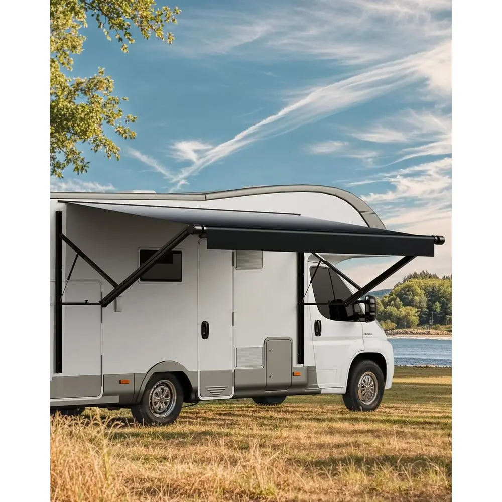 

Motorized RV Awning Complete Kit, 20 Retractable Awning with Aluminum Alloy Frame, Outdoor Trailer Awning, Fit for Most RVsBlac