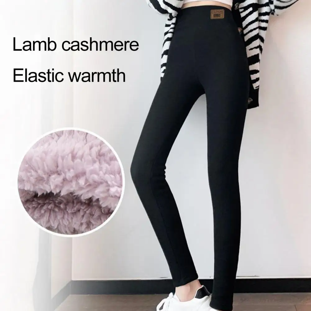 Winter Women Pants Thick Fleece Elastic Skinny Pants High Waist Tummy Control Windproof Thermal Lady Leggings Long Trousers