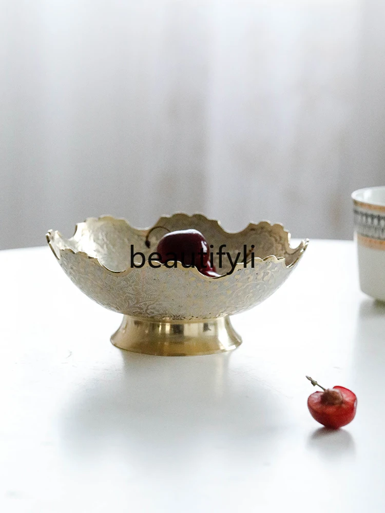 

Retro light luxury brass fruit plate, court style creative decoration ornament, jewelry storage