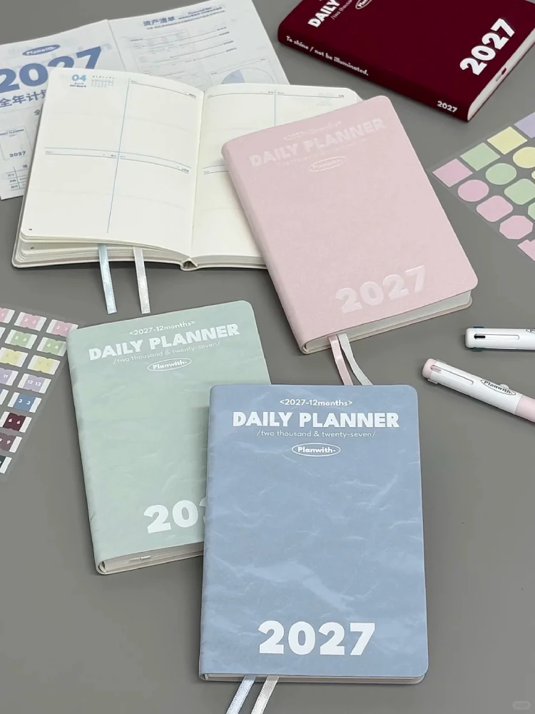 2027 Planwith A6 Compact Daily Planner With Annual Tracker & Goal Setting Pages Mini Pocket Aesthetic Stationery Journal Notepad