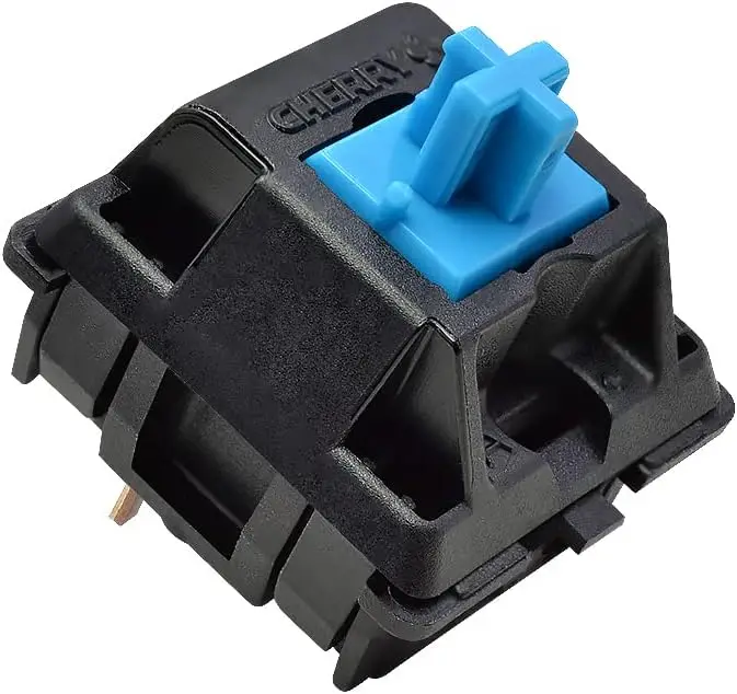 Clicky Mechanical Keyboard Switches, 10 Pcs, Blue Tactile Feedback, 3-Pin Plate Mount for DIY & Gaming