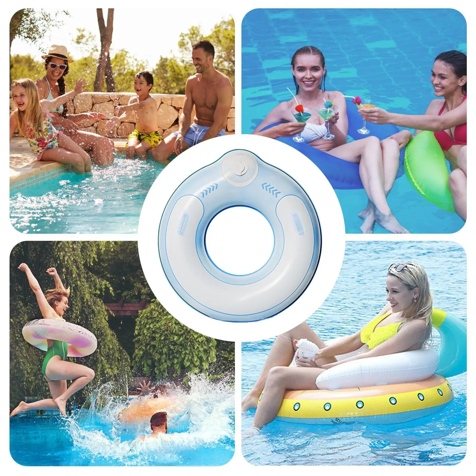 Anneaux de natation gonflables, Tubes de piscine, jouets de piscine, grande capacité de charge, flottabilité, fournitures d'eau flottantes pour arrière-cour