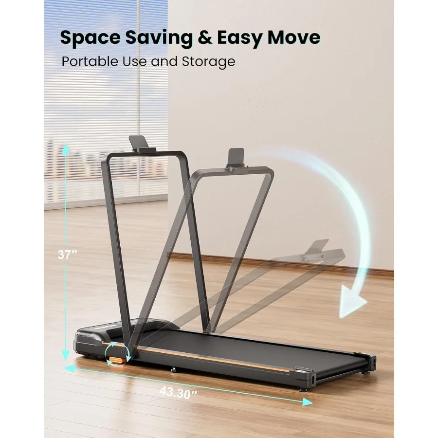 Walking Pad 2,5 PS Walking Pad mit Lenker 2-in-1 faltbare Walking Pad mit Neigung kleines Laufband mit LED-Anzeige und Re