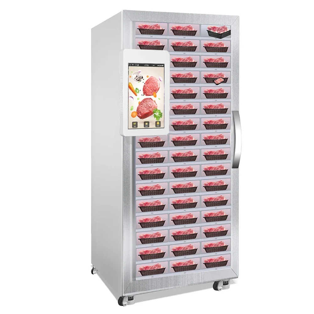 Digital vending machine flower vending machine 24 hours self service meat food locker vending machine with cooling system