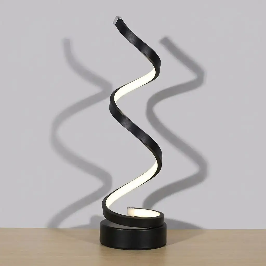 Modern Spiral Desk Lamp, Night Light Desk Accessories Lamps For Bedroom Home Decor