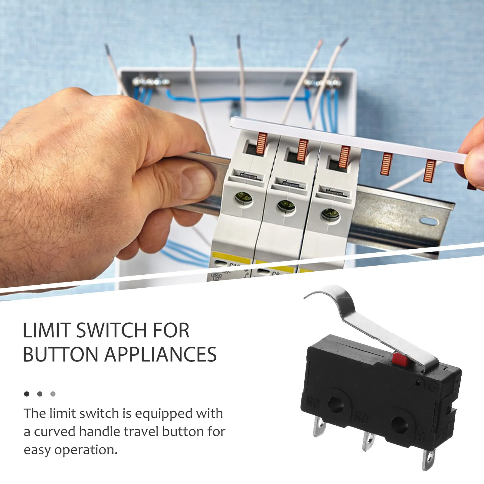 10Pcs Limit Switch with Lever Arm Micro Switch High Hardness Ppa Iron Construction for Harsh Environments Appliance Repairing