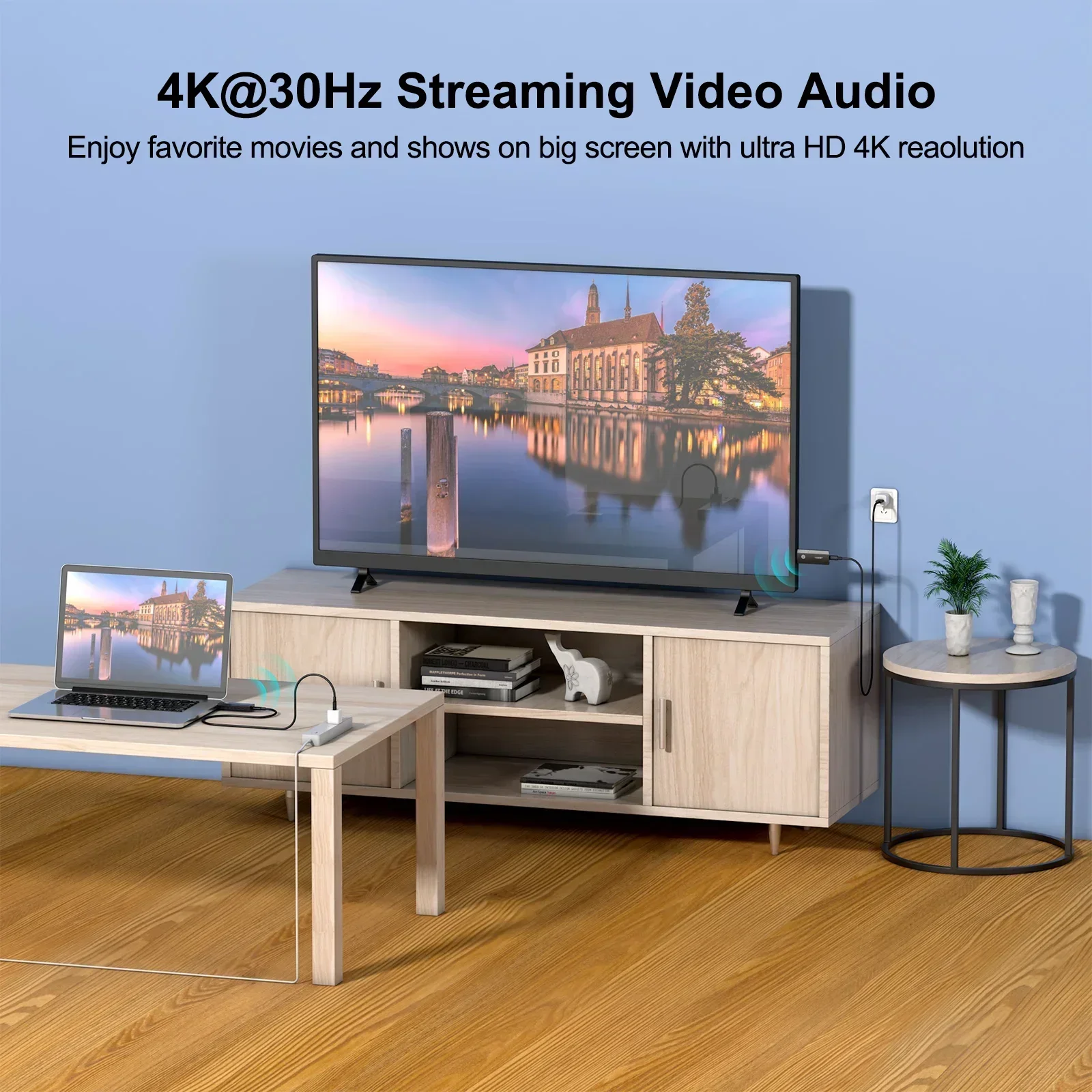 EDUP WD9908GS 4K 30HZ Wireless Display Adapter 4K Screen Mirroring Gerät mit leistungsstarker Casting-Funktionalität