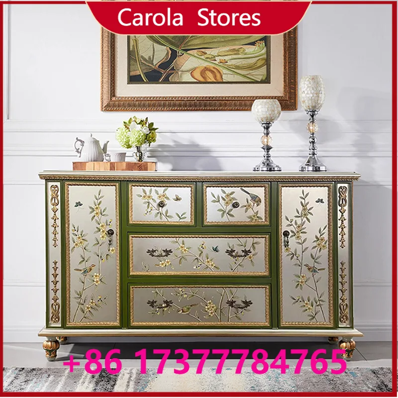 Retro Wood Carving Painted Decoration Pendant Ornament for Entry Corridor Dining Room Living Space