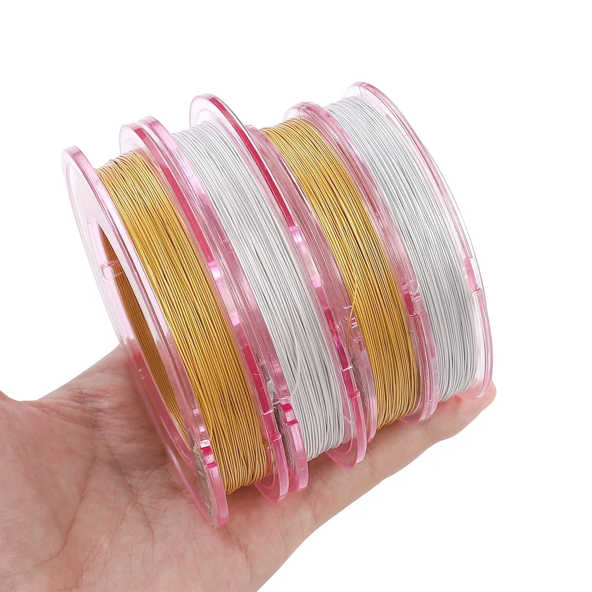 1M 0.3/0.4/0.5/0.6mm 1Roll Gold Silver Copper Beading Cord Beading Wire For Women Jewelry Bracelets Making Finding Accessories