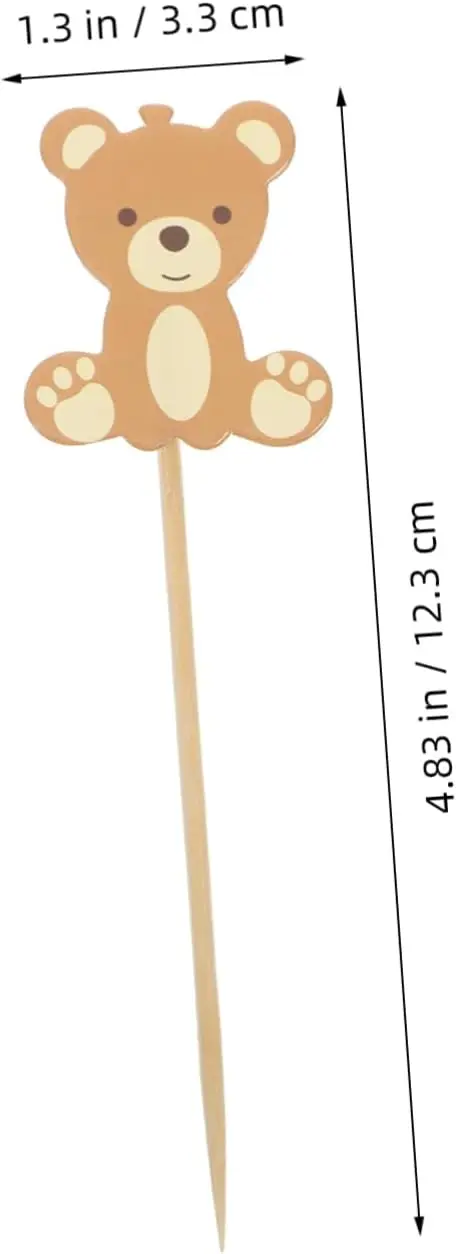 20 Stück Bären-Kuchenbilder, Geburtstagstorte-Dekorationen, alles Gute zum Geburtstag, Schild für Bären-Thema-Party-Dekorationen – Detail 1