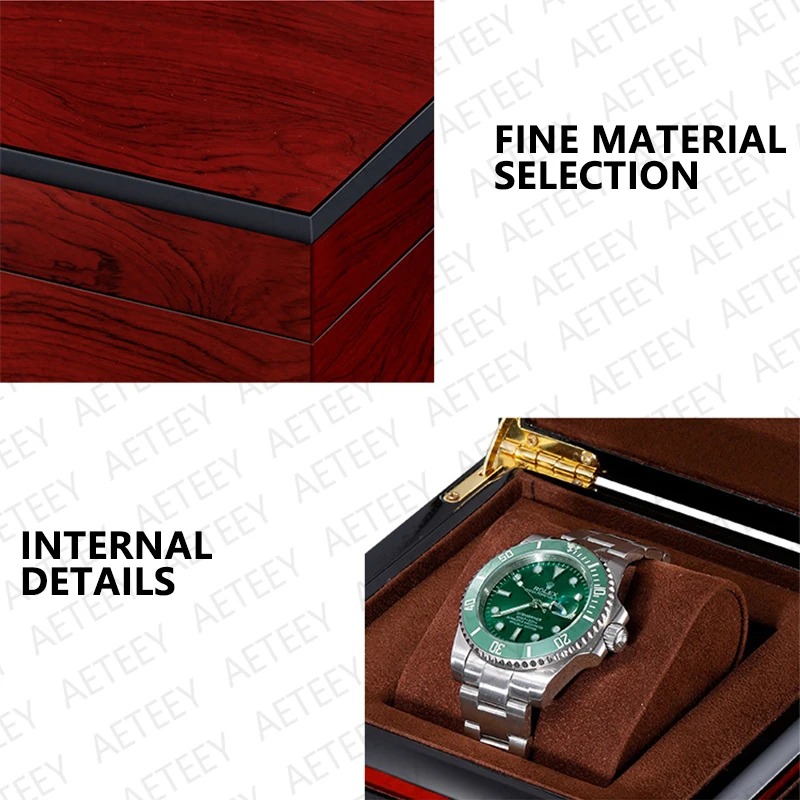 Watch Cases Packaging Wood Engraving Advanced Free Custom Logo Jewelry Packaging Watch Storage Box Watch Single Slot Case Box