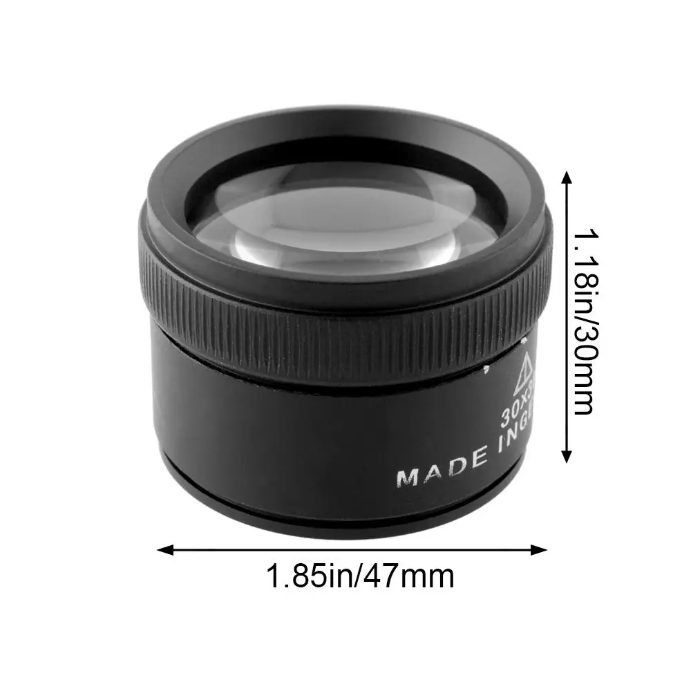 For Coins Stamps Jewelry Lupe Mini 30x 40mm Glass Lens Loop HD Magnifier Measuring Magnifier Microscope