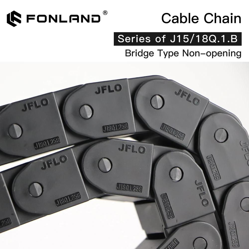 Fonland Cable Chains 15x20 15x30 18x25 18x37 mm Bridge Type Non-Opening Plastic Towline Transmission Drag Chain 1 meter/set