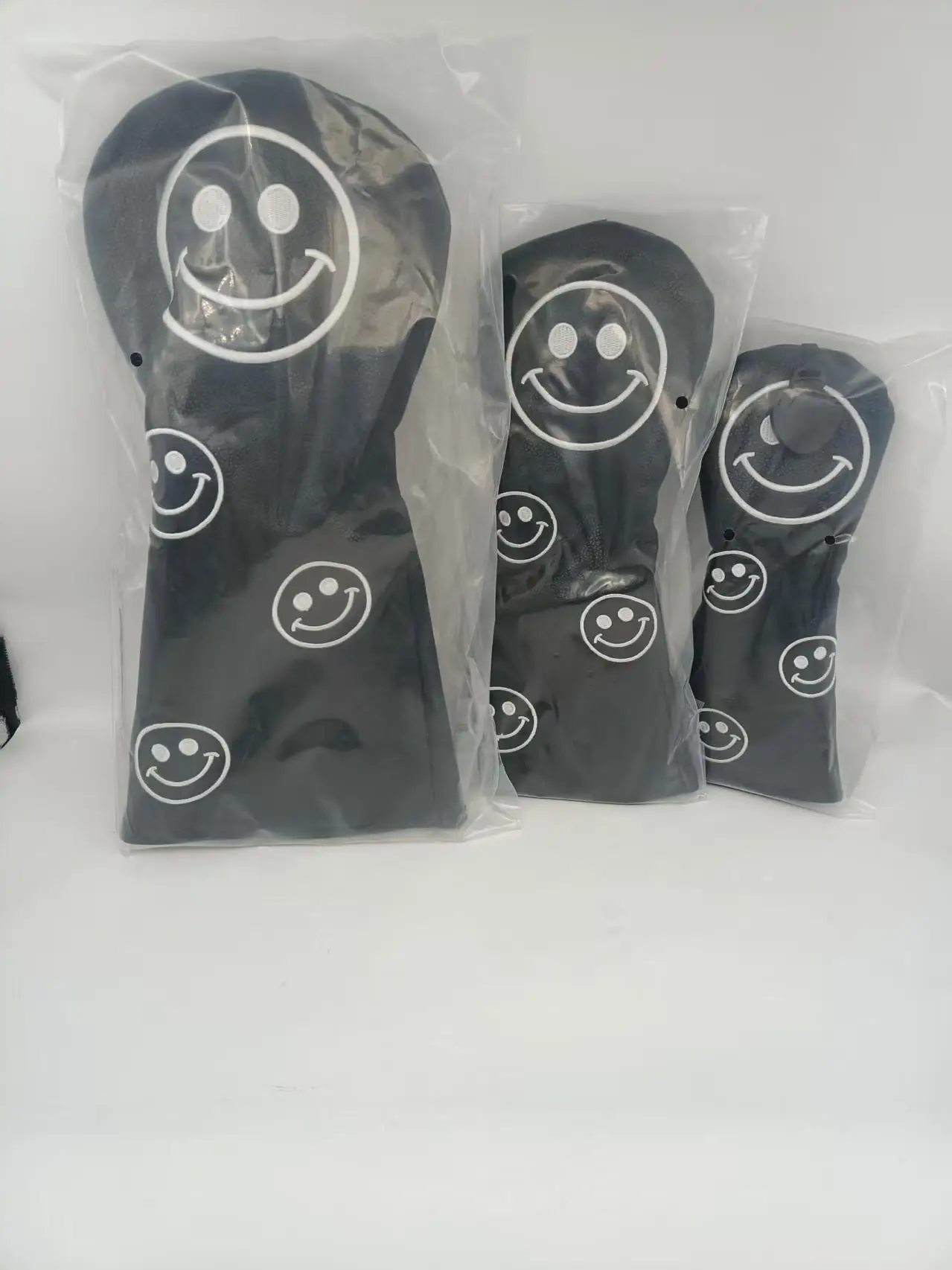 Fundas para palos de golf Happy Face para Driver Fairway 35 Hybrid, color negro, blanco y amarillo