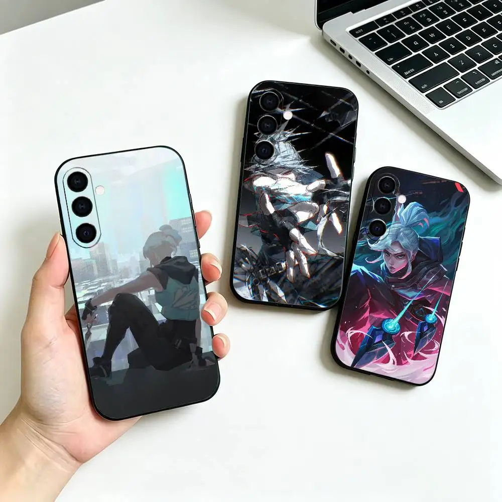 Valorant J-Jett  valorant Soft Silicone phone Case for Samsung Galaxy A73//A72/A70/A53/A52/A51 - Black