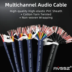 AVSSZ Multi-channel Cable 24 16 12 8 4 2 Way Multichannel Multi-core Audio Signal Cable Mixer XLR Male Female Rainbow Cable