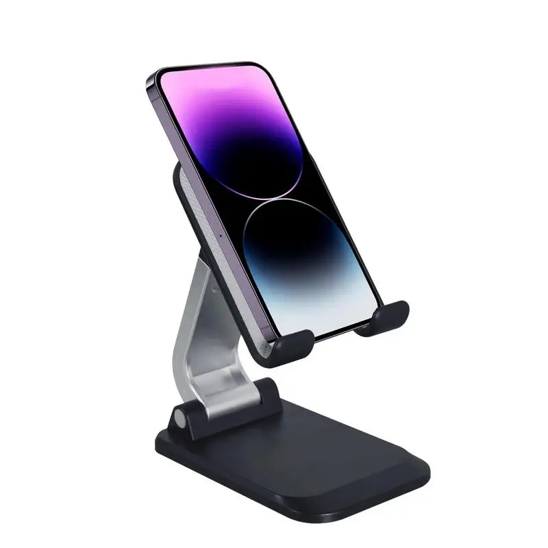 Foldable Cell Phone Stand Desk Phone Stand Foldable Universal Height Adjustable Cellphone Cradle Desktop Dock Compatible With