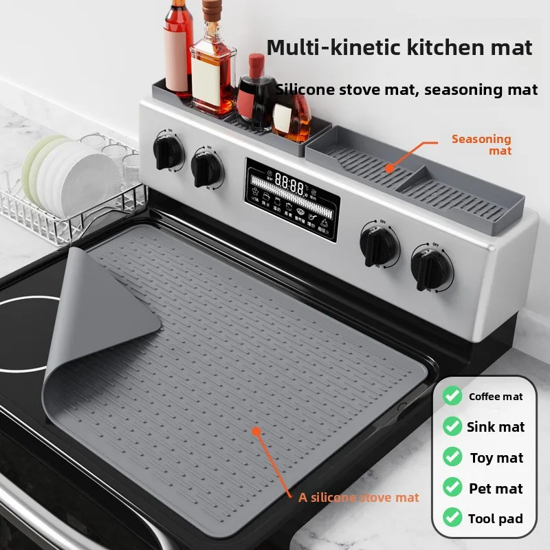

Stove Top Cover for Electric Stove Silicone Anti Slip Heat Proof Stove Mat Glass Cooktop Protector Dish Drying Mat for Kitchen