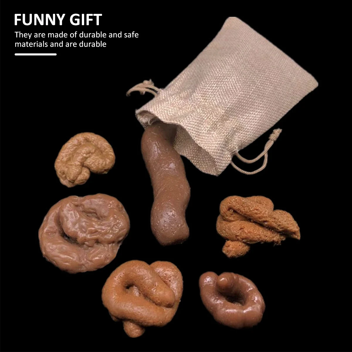 براز مزيف واقعي مع حقيبة برباط ، ألعاب مخادعة ، دعاسات مزحة ، غائط مزيف ، نكتة مضحكة ، عيد الهالوين ، حفلة عيد أبريل ، 6 * * #2