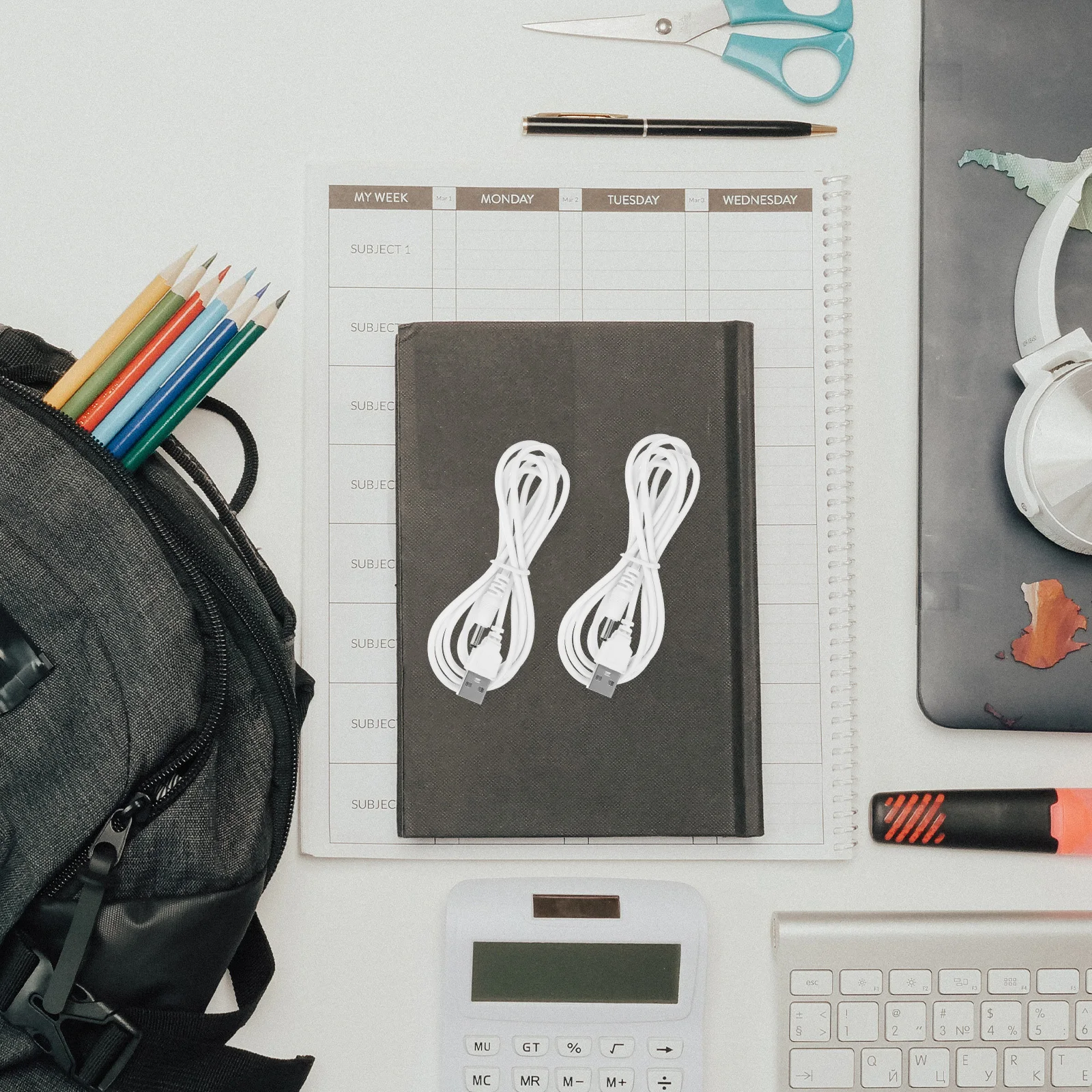 

2Pcs USB Dc Charging Cable 3.5x1.35mm USB to Dc Power Cord Durable for Office Home Tablet Fan Lamp Replacement