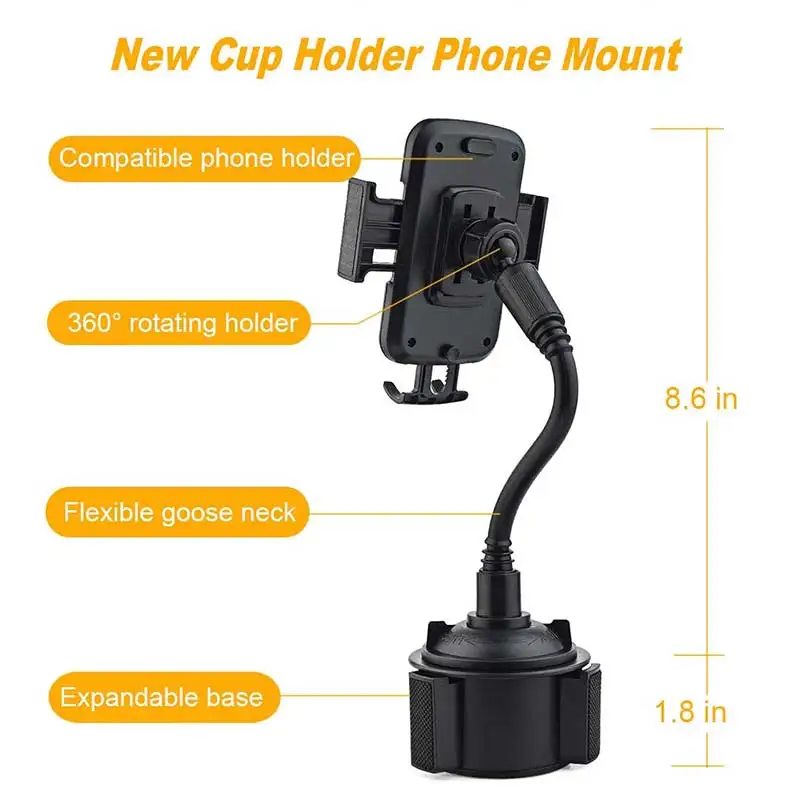 360° Adjustable Car Cup Holder Universal Car Cell Phones Mount GPS Bracket Interior Accessories Drink Holder For Iphone Android