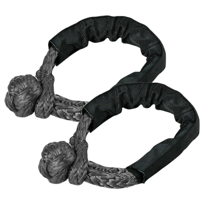 

2X Black Soft Shackle Rope Synthetic Tow Recovery Strap 38,000LBs WLL Auto Parts Tow Rope Synthetic