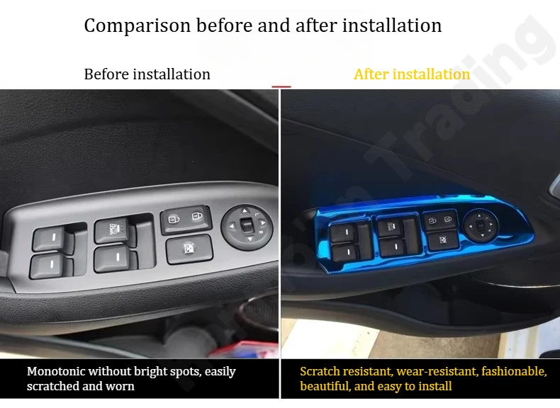 for KIA K3 2012~2018 Interior modification supplies/stainless steel glass lifting decorative frame/door armrest panel stickers