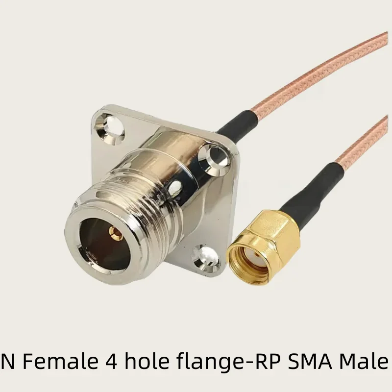 RG316 SMA To N Female 4 hole flange Male plug / Female Jack  Conncetor RG-316 Coax jumper cable 25 * 25 square plate adapter