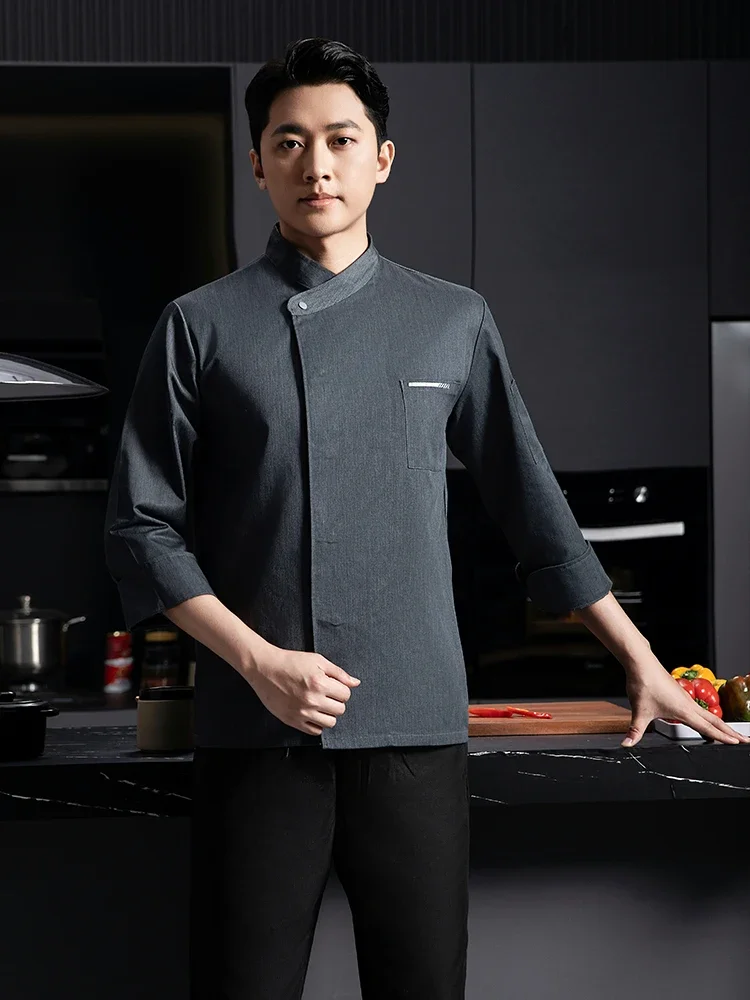 Catering Cooking Long Sleeve Restaurant Kitchen Chef T-shirt Bakery Cook Jacket  Work Uniform Waiter Hotel Clothes Cafe Overalls