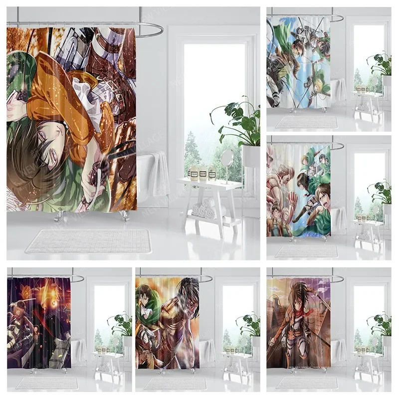 

Waterproof fabric shower curtains Bathroom curtain accessories 180x200 Bath curtain for shower 240*200 cartoon cute decoration