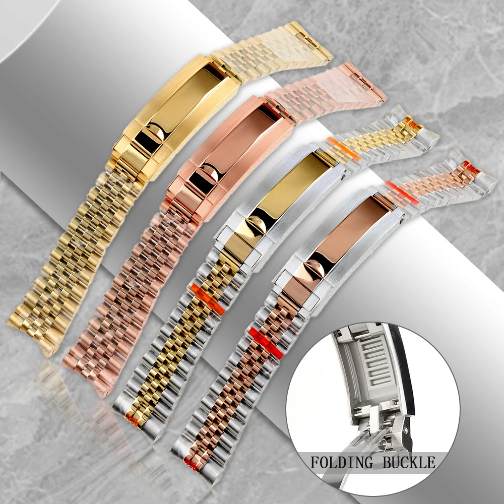 

20mm Width Jubilee Bracelet High Quality Stainless Steel Watch Strap for Submarine Log Waterproof NH35 36/39mm Watch Case