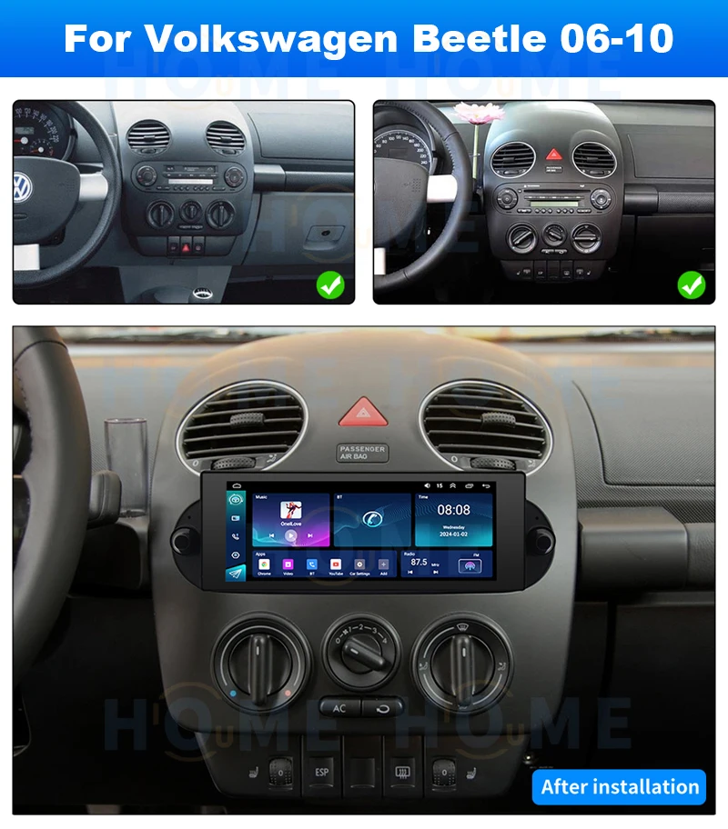 Car Dvd Player Android Navigation Radio Player For Volkswagen Beetle 06 - 10 Carplay Auto Car Multimedia Video 4G WIFI