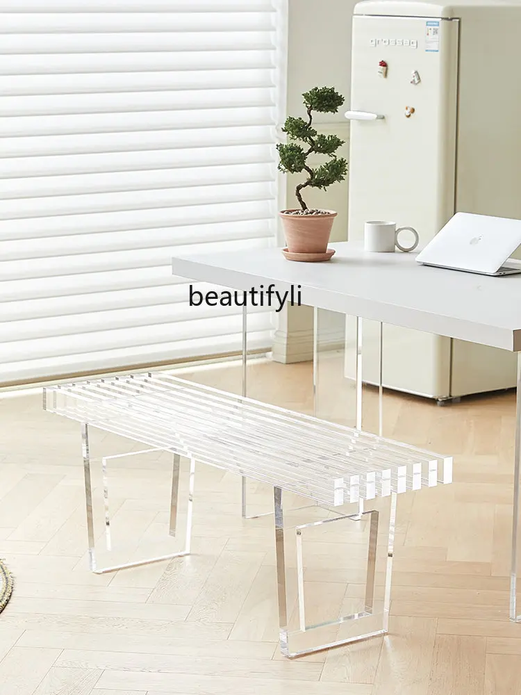 

Transparent Bench Acrylic Simple Modern Leisure Dining Room Dining Stool Bedroom Bed End Stool