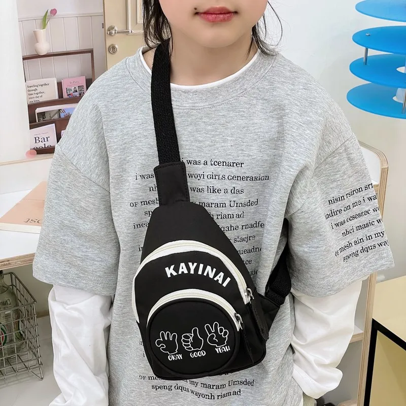 Borse a tracolla a tracolla per ragazze con lettera semplice Borsa a tracolla per bambini portatile sportiva Borse portamonete per bambini in nylon moda