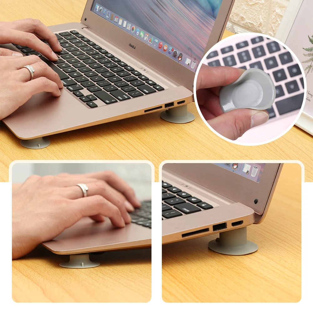 4Pcs/Set Laptop Notebook Heat Reduction Pad Cooling Feet Cooler Non-slip Desktop Stand Holder Suction Leg Computer Accessories