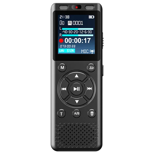 Imagen 1 del producto Grabadora de audio de voz con grabación de larga duración, dicta recargable tipo C, pantalla grande, activada con reducción de ruido, tarjeta TF externa