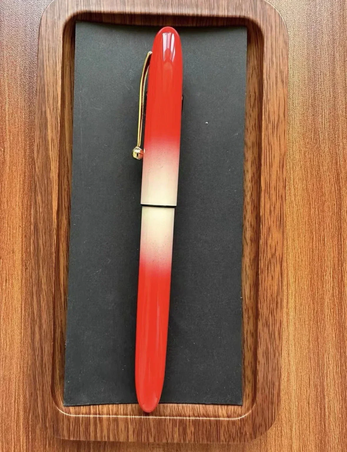 New No Nib Set Red White Gradient Lacquer Craft Brass Fountain Pen Only Penholder For Pilot 74/742/743 Sailor 14K/21K Platinum 3
