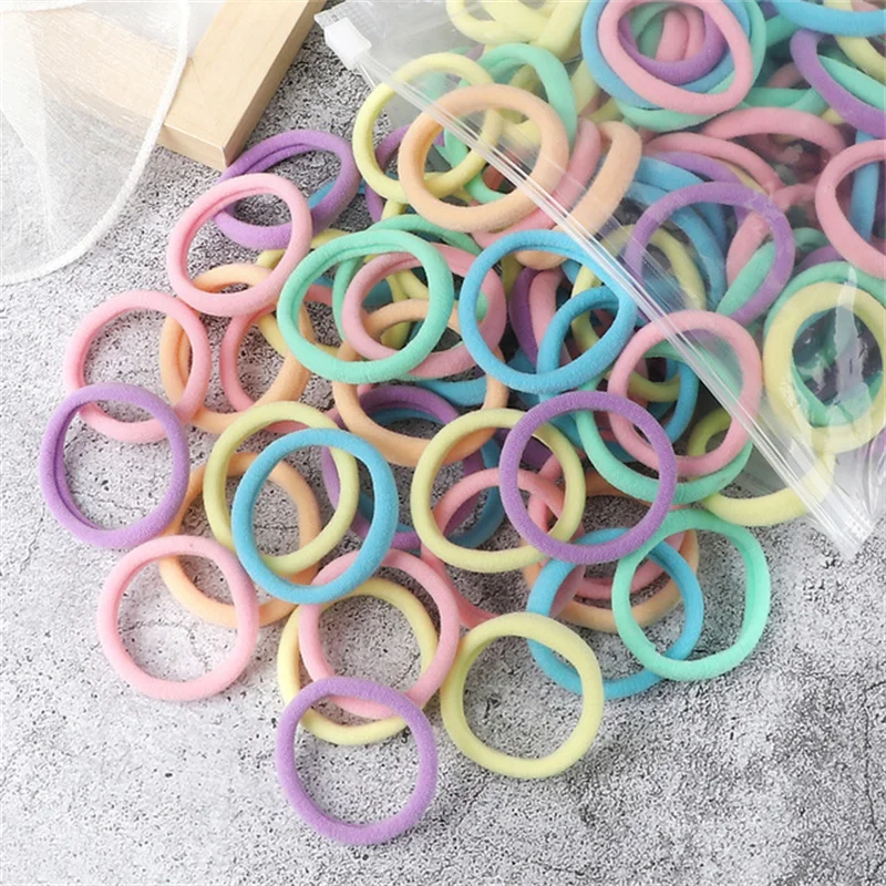 50 teile/satz Verpackung Frauen Mädchen Haar Bands Einfache Feste Farben Elastische Stirnband Haar Seile Krawatten Haar Zubehör Pferdeschwanz Halter