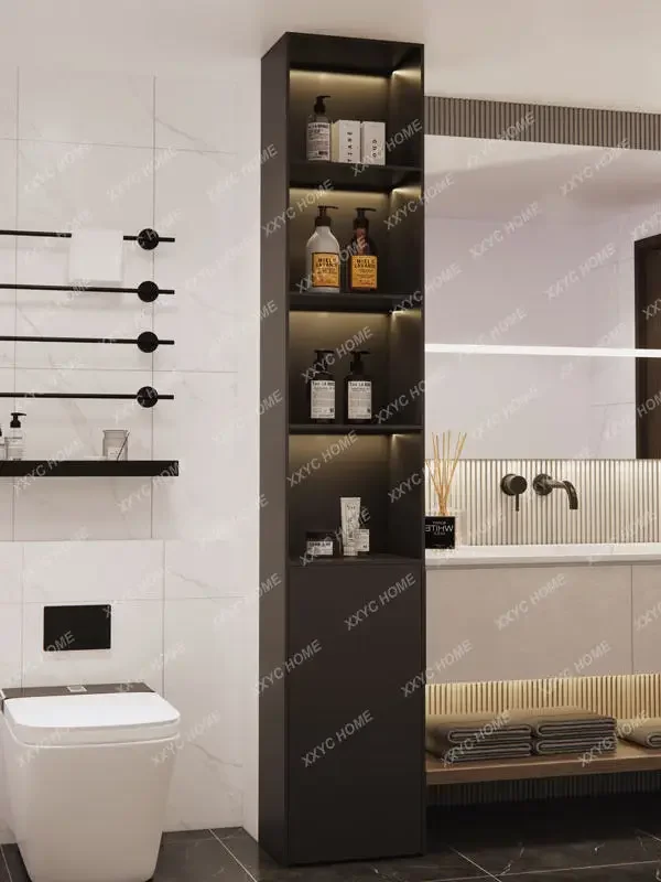 Bathroom glass floor rack embedded stainless steel embedded layered niche