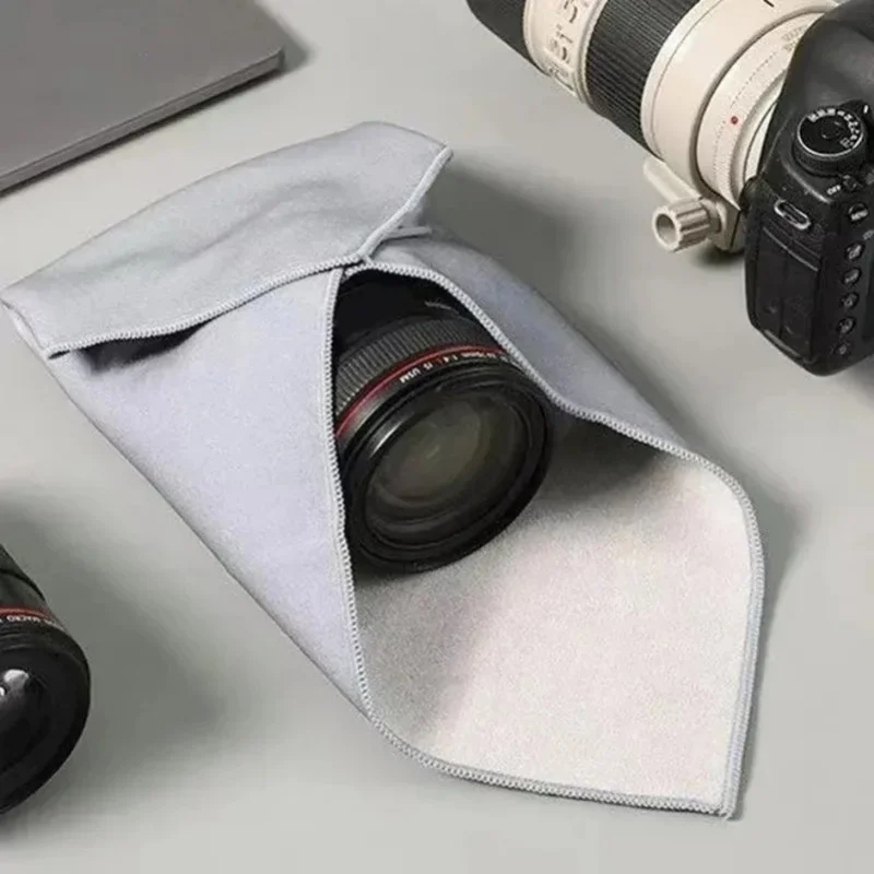 Folding Cloth Self-Adhesive Camera Storage Bag: Plush, Anti-Scratch Photography Camera Protective Wrap with Soft Wrapping Cloth