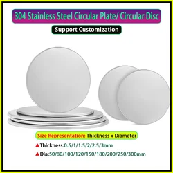304 Stainless Steel Circular Plate/ Circular Disc/Diameter:40/ 50/80/100/120/180/200/250/300mm