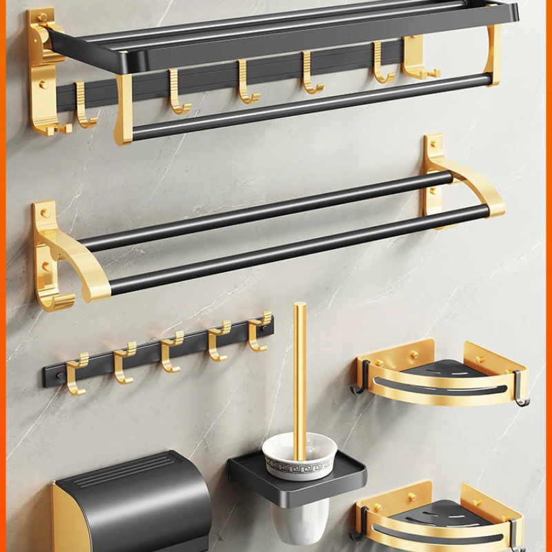 Bathroom Rack Bathroom Towel Rack Affordable Luxury Style Punch-Free Toilet Wall Hanging Storage Rack