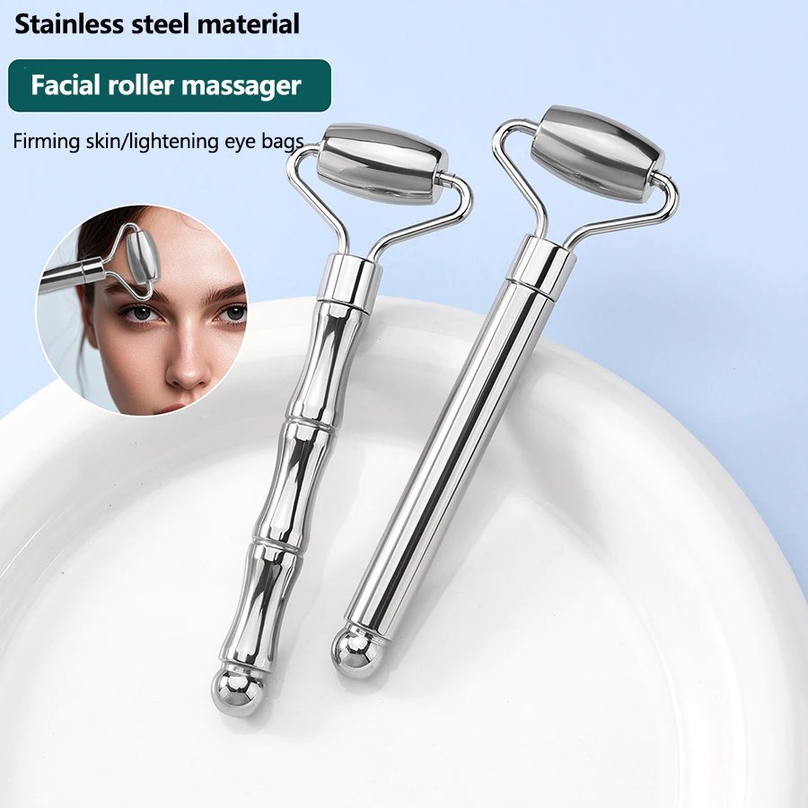 

Массажный ролик из нержавеющей стали Гуа Ша, скребковый инструмент для красоты лица и тела для ухода за кожей, лимфодренаж, антивозрастной инструмент