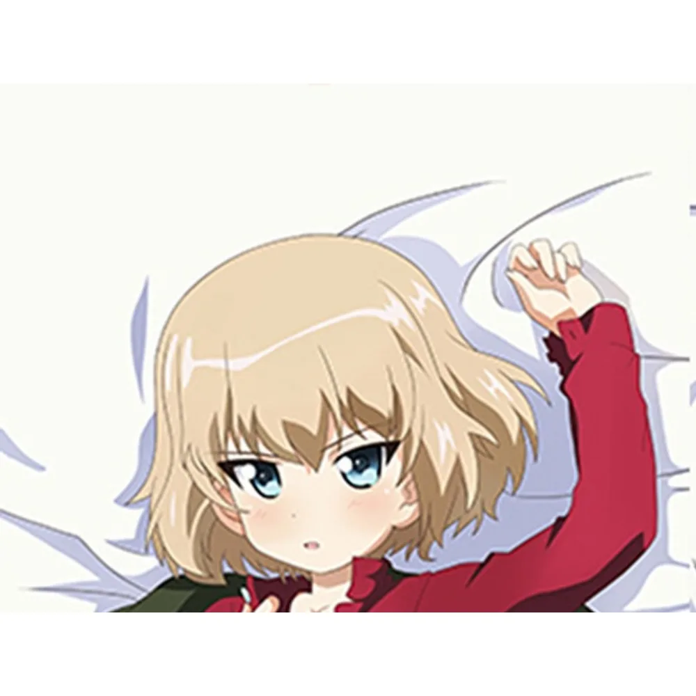 Girls und Panzer Katyusha Nonna Duo Characters Double Sided Long Cushion Cover Bedroom Sofa Decor Pillow Slipcover