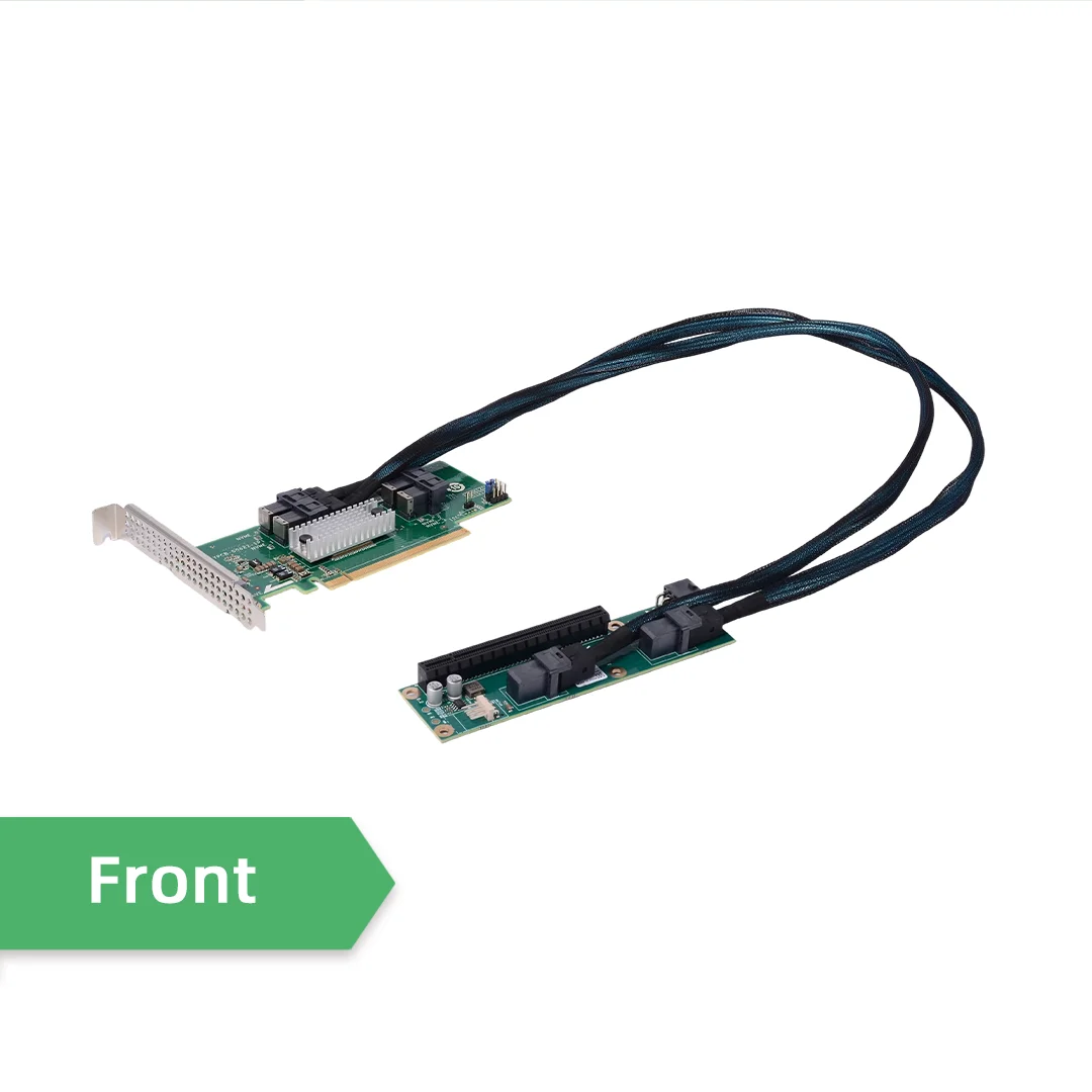 PCIE 3.0 to Base Plate (X8 Speed) 1 to 1 with Cable Gaming Graphics Card External/Expansion Card 1U Height For AI Server