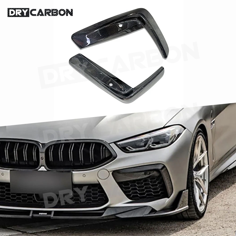 

Carbon Fiber Front Fog Lights Lamp Eyebrows Cover Strips Trim Front Bumper Trim for BMW M8 F91 F92 F93 2017-2023 FRP